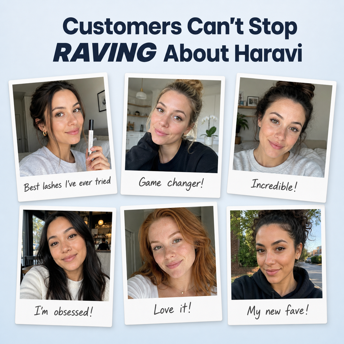 Six verified customer reviews of the Haravi Magnetic Lash Kit